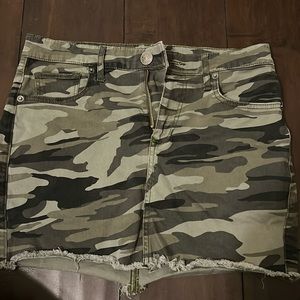 Camouflage Jean Skirt
